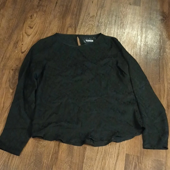 Reformation Black Silk Key Hole Back Blouse EEE - Picture 1 of 7